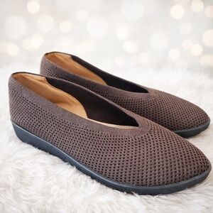 Eileen Fisher Heaven Stretch Wedge Slip-Ons Brown Size 8